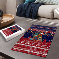Rooster Through The Snow Christmas Puzzle Xmas Holiday Patterns - Wonder Print Shop
