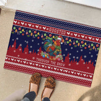 Rooster Through The Snow Christmas Rubber Doormat Xmas Holiday Patterns - Wonder Print Shop