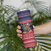 Rooster Through The Snow Christmas Skinny Tumbler Xmas Holiday Patterns - Wonder Print Shop