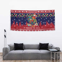 Rooster Through The Snow Christmas Tapestry Xmas Holiday Patterns - Wonder Print Shop