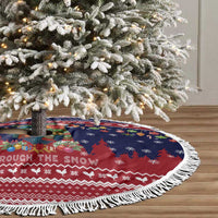 Rooster Through The Snow Christmas Tree Skirt Xmas Holiday Patterns - Wonder Print Shop