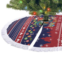 Rooster Through The Snow Christmas Tree Skirt Xmas Holiday Patterns - Wonder Print Shop