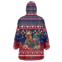 Rooster Through The Snow Christmas Wearable Blanket Hoodie Xmas Holiday Patterns - Wonder Print Shop
