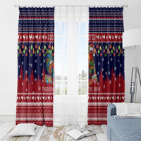 Rooster Through The Snow Christmas Window Curtain Xmas Holiday Patterns - Wonder Print Shop