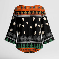 Rottweiler Christmas Kimono Sleeve Blouse Xmas Holiday Patterns - Wonder Print Shop