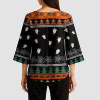 Rottweiler Christmas Kimono Sleeve Blouse Xmas Holiday Patterns - Wonder Print Shop