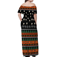 Rottweiler Christmas Off Shoulder Maxi Dress Xmas Holiday Patterns - Wonder Print Shop
