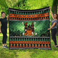 Rottweiler Christmas Quilt Xmas Holiday Patterns - Wonder Print Shop