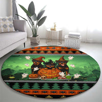 Rottweiler Christmas Round Carpet Xmas Holiday Patterns - Wonder Print Shop