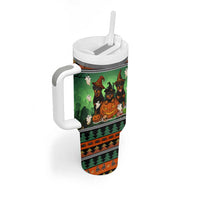 Rottweiler Christmas Tumbler With Handle Xmas Holiday Patterns - Wonder Print Shop