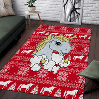 Lovely Unicorn Christmas Area Rug Xmas Holiday Patterns - Wonder Print Shop