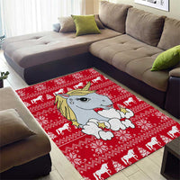 Lovely Unicorn Christmas Area Rug Xmas Holiday Patterns - Wonder Print Shop