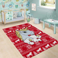 Lovely Unicorn Christmas Area Rug Xmas Holiday Patterns - Wonder Print Shop