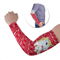 Lovely Unicorn Christmas Arm Sleeves Xmas Holiday Patterns - Wonder Print Shop