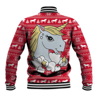 Lovely Unicorn Christmas Baseball Jacket Xmas Holiday Patterns - Wonder Print Shop