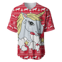 Lovely Unicorn Christmas Baseball Jersey Xmas Holiday Patterns - Wonder Print Shop