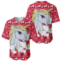 Lovely Unicorn Christmas Baseball Jersey Xmas Holiday Patterns - Wonder Print Shop