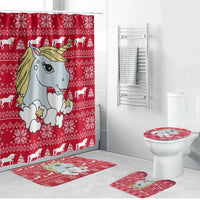 Lovely Unicorn Christmas Bathroom Set Xmas Holiday Patterns - Wonder Print Shop