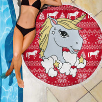 Lovely Unicorn Christmas Beach Blanket Xmas Holiday Patterns - Wonder Print Shop