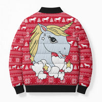 Lovely Unicorn Christmas Bomber Puffer Jacket Xmas Holiday Patterns - Wonder Print Shop