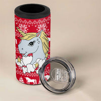 Lovely Unicorn Christmas 4 in 1 Can Cooler Tumbler Xmas Holiday Patterns - Wonder Print Shop