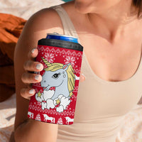 Lovely Unicorn Christmas 4 in 1 Can Cooler Tumbler Xmas Holiday Patterns - Wonder Print Shop