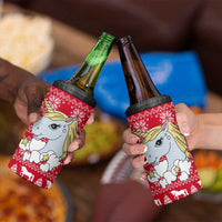 Lovely Unicorn Christmas 4 in 1 Can Cooler Tumbler Xmas Holiday Patterns - Wonder Print Shop
