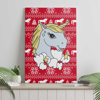 Lovely Unicorn Christmas Canvas Wall Art Xmas Holiday Patterns - Wonder Print Shop