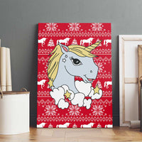 Lovely Unicorn Christmas Canvas Wall Art Xmas Holiday Patterns - Wonder Print Shop