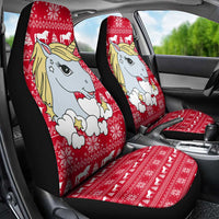 Lovely Unicorn Christmas Car Seat Cover Xmas Holiday Patterns - Wonder Print Shop