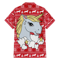Lovely Unicorn Christmas Family Matching Off Shoulder Maxi Dress and Hawaiian Shirt Xmas Holiday Patterns - Wonder Print Shop