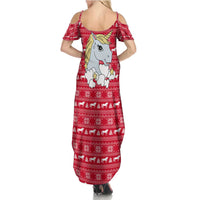 Lovely Unicorn Christmas Family Matching Summer Maxi Dress and Hawaiian Shirt Xmas Holiday Patterns - Wonder Print Shop