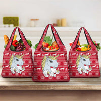 Lovely Unicorn Christmas Grocery Bag Xmas Holiday Patterns - Wonder Print Shop