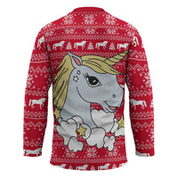 Lovely Unicorn Christmas Hockey Jersey Xmas Holiday Patterns - Wonder Print Shop