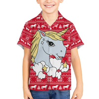 Lovely Unicorn Christmas Kid Hawaiian Shirt Xmas Holiday Patterns - Wonder Print Shop