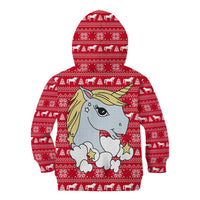 Lovely Unicorn Christmas Kid Hoodie Xmas Holiday Patterns - Wonder Print Shop
