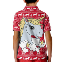 Lovely Unicorn Christmas Kid Polo Shirt Xmas Holiday Patterns - Wonder Print Shop