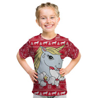 Lovely Unicorn Christmas Kid T Shirt Xmas Holiday Patterns - Wonder Print Shop