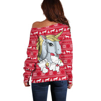 Lovely Unicorn Christmas Off Shoulder Sweater Xmas Holiday Patterns - Wonder Print Shop