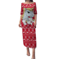 Lovely Unicorn Christmas Puletasi Xmas Holiday Patterns - Wonder Print Shop