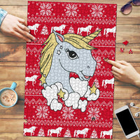 Lovely Unicorn Christmas Puzzle Xmas Holiday Patterns - Wonder Print Shop
