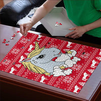 Lovely Unicorn Christmas Puzzle Xmas Holiday Patterns - Wonder Print Shop