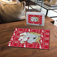Lovely Unicorn Christmas Puzzle Xmas Holiday Patterns - Wonder Print Shop