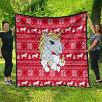 Lovely Unicorn Christmas Quilt Xmas Holiday Patterns - Wonder Print Shop