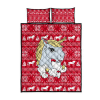 Lovely Unicorn Christmas Quilt Bed Set Xmas Holiday Patterns - Wonder Print Shop