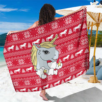 Lovely Unicorn Christmas Sarong Xmas Holiday Patterns - Wonder Print Shop