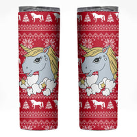 Lovely Unicorn Christmas Skinny Tumbler Xmas Holiday Patterns - Wonder Print Shop