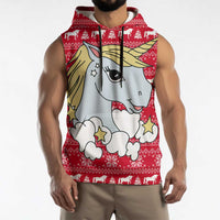 Lovely Unicorn Christmas Sleeveless Hoodie Xmas Holiday Patterns - Wonder Print Shop
