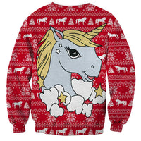 Lovely Unicorn Christmas Sweatshirt Xmas Holiday Patterns - Wonder Print Shop