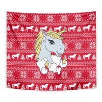 Lovely Unicorn Christmas Tapestry Xmas Holiday Patterns - Wonder Print Shop